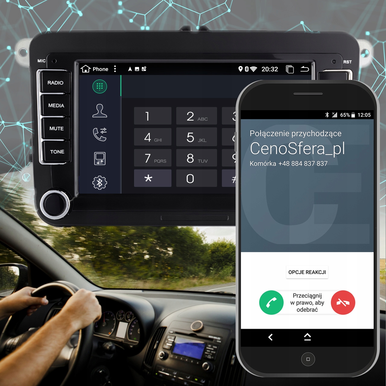 NAWIGACJA 2DIN RADIO 7 VW SEAT SKODA PASSAT GOLF LEON OCTAVIA LEON ANDROID Komunikacja Bluetooth Wi-Fi