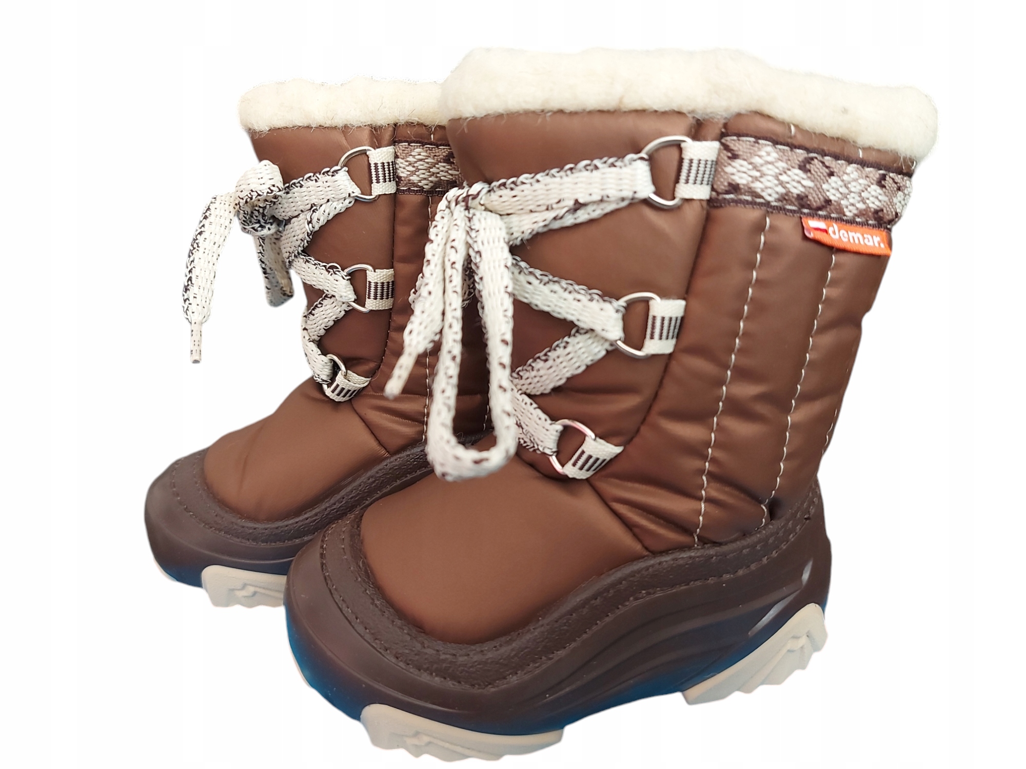 POLSKIE ŚNIEGOWCE DEMAR, OCIEPLANE OWCZA WEŁNA model JOY BRĄZ rozm.28/29 Kod producenta JOY