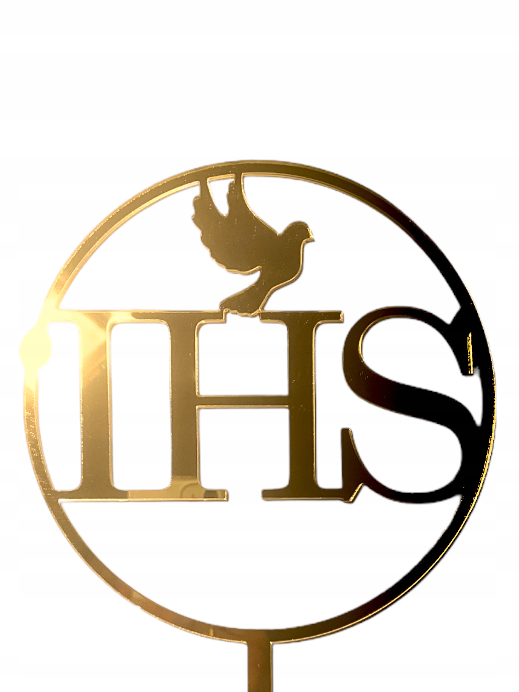 TOPPER NA TORT PIKER BENTO CAKE KOMUNIA ŚWIĘTA IHS ZŁOTY LUSTRO