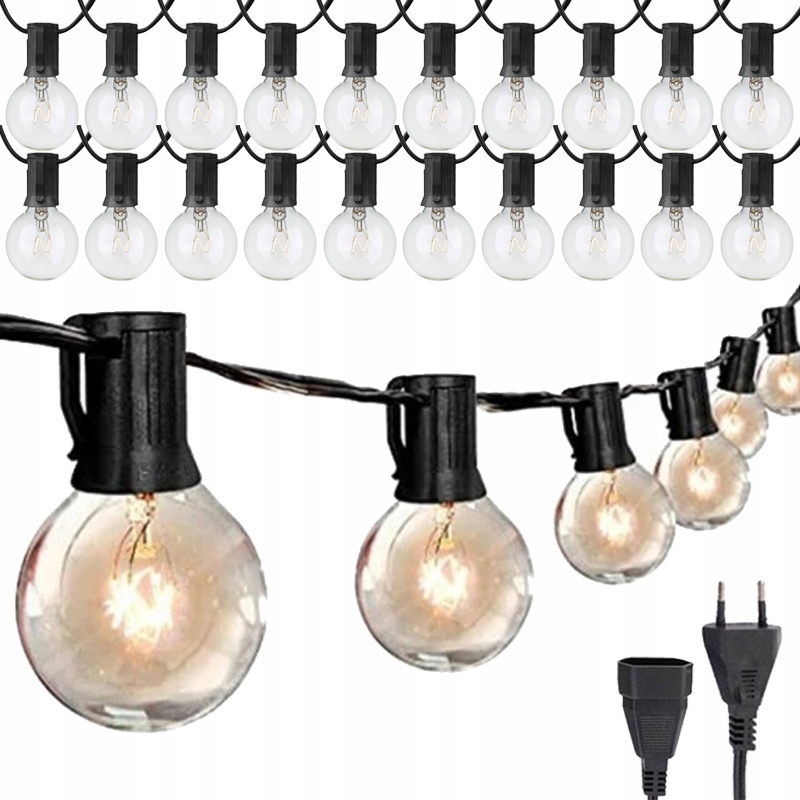 

Girlanda Duże Lampki Ogrodowe 7.6m 25x Zewnętrzne