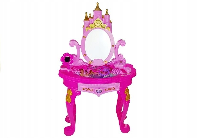 TOALETKA Z KRZESŁEM NA NÓŻKACH + AKCESORIA Marka Leantoys