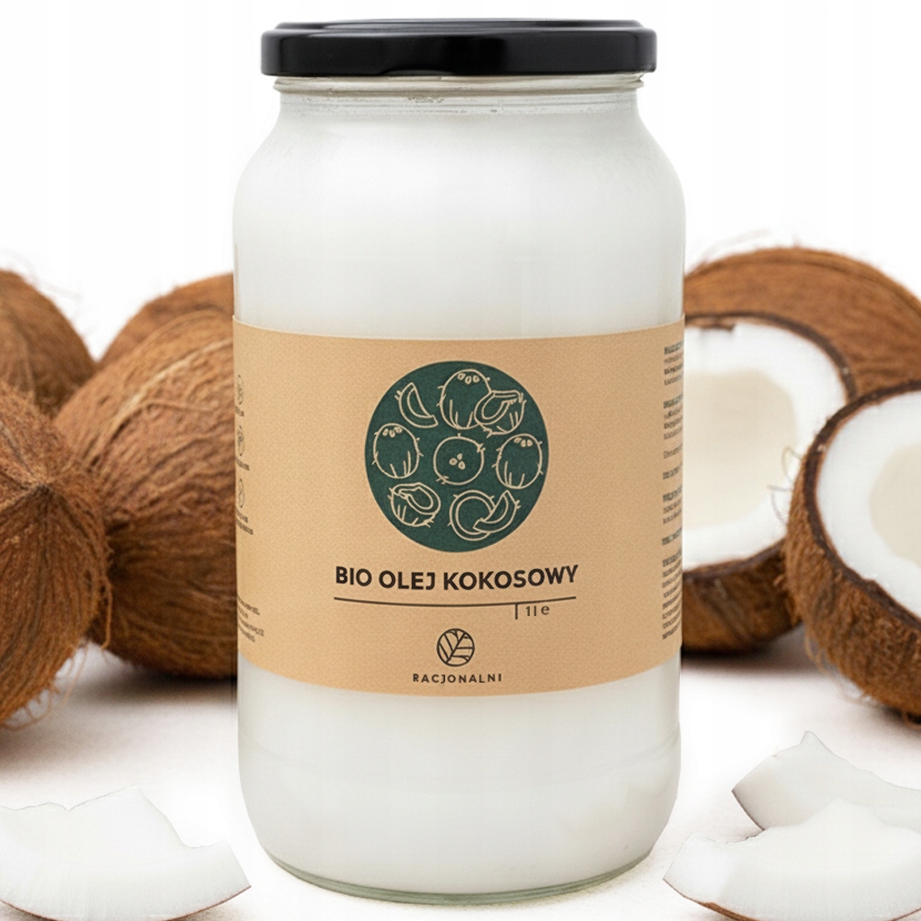 Bio Olej kokosowy 1 l Racjonalni Nierafinowany tłoczony na zimno!