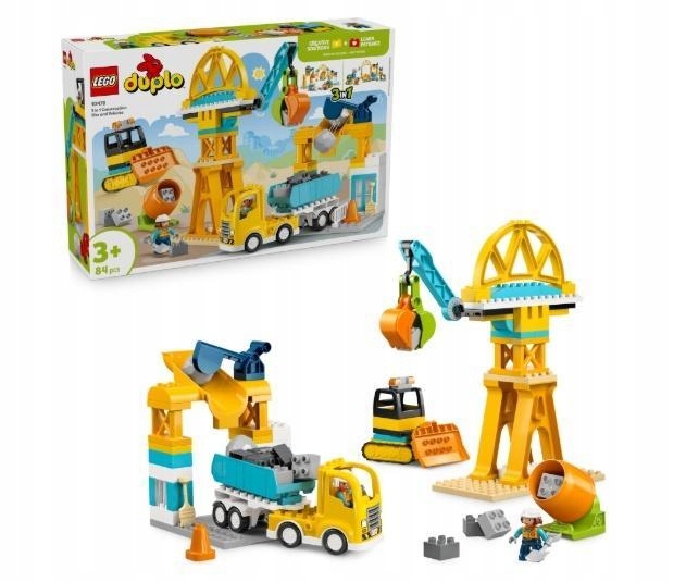 Lego(r) Duplo 10476 Stavební náměstí s vozidly 3v1