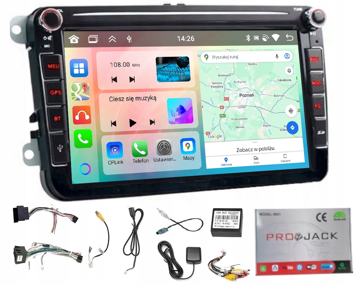 Rádio Navigácia Gps Android Vw Multivan 2003-2015 Wifi Carplay 64GB