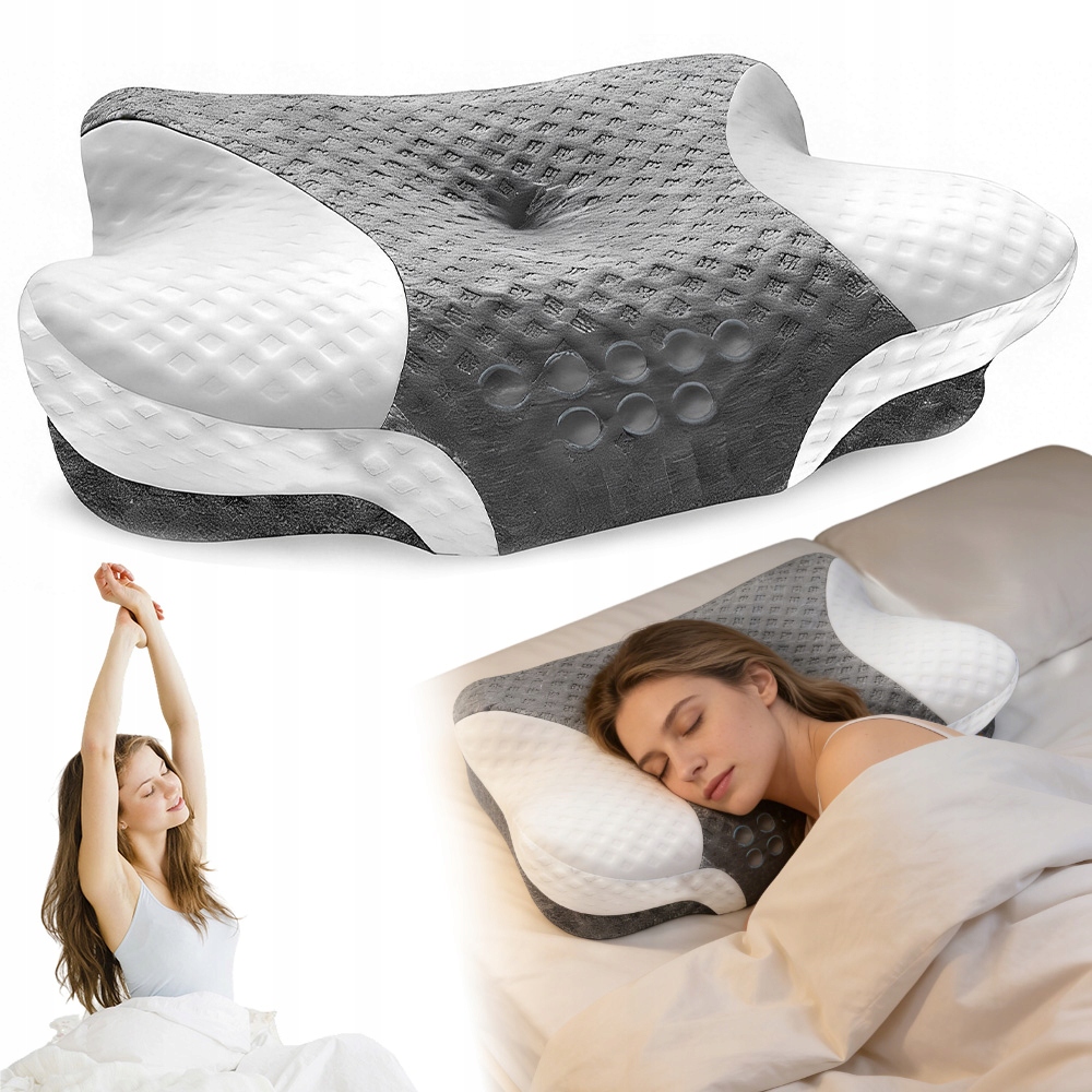 Poduszka Ortopedyczna Pod Szyję Powolne Odbicie Oddychalność Pianka Memory
