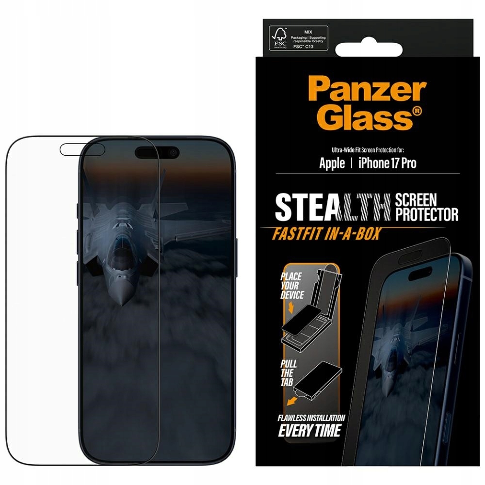 Tvrzené Sklo Pro Iphone 17 Pro Panzerglass Stealth Ultra-wide Fit Fastfit