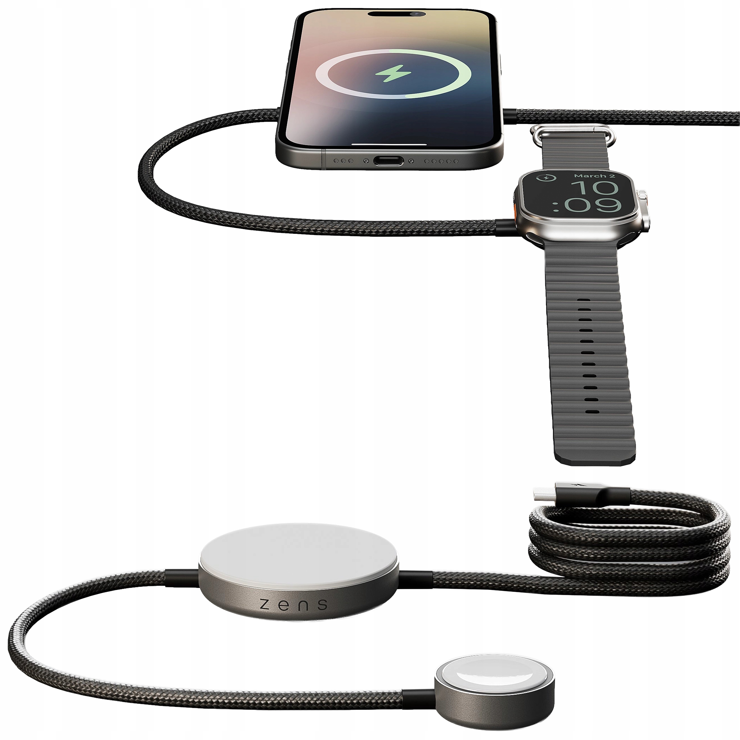 Zens Cable Pro 2 Usb-c Qi2 15W kabel pro iPhone Apple Watch s MagSafe
