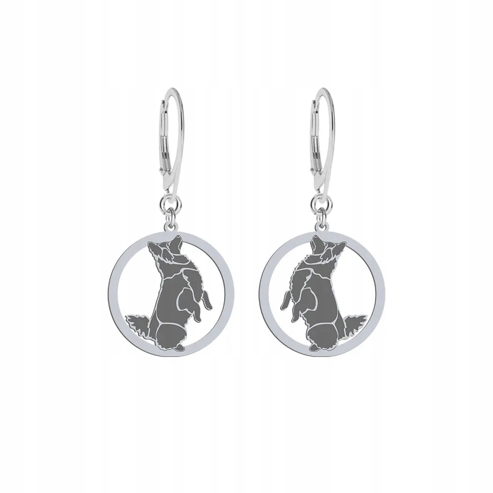 Stříbrné Náušnice ze Swedish Lapphund 925 Šperky Bigiel Dárek Gravírování