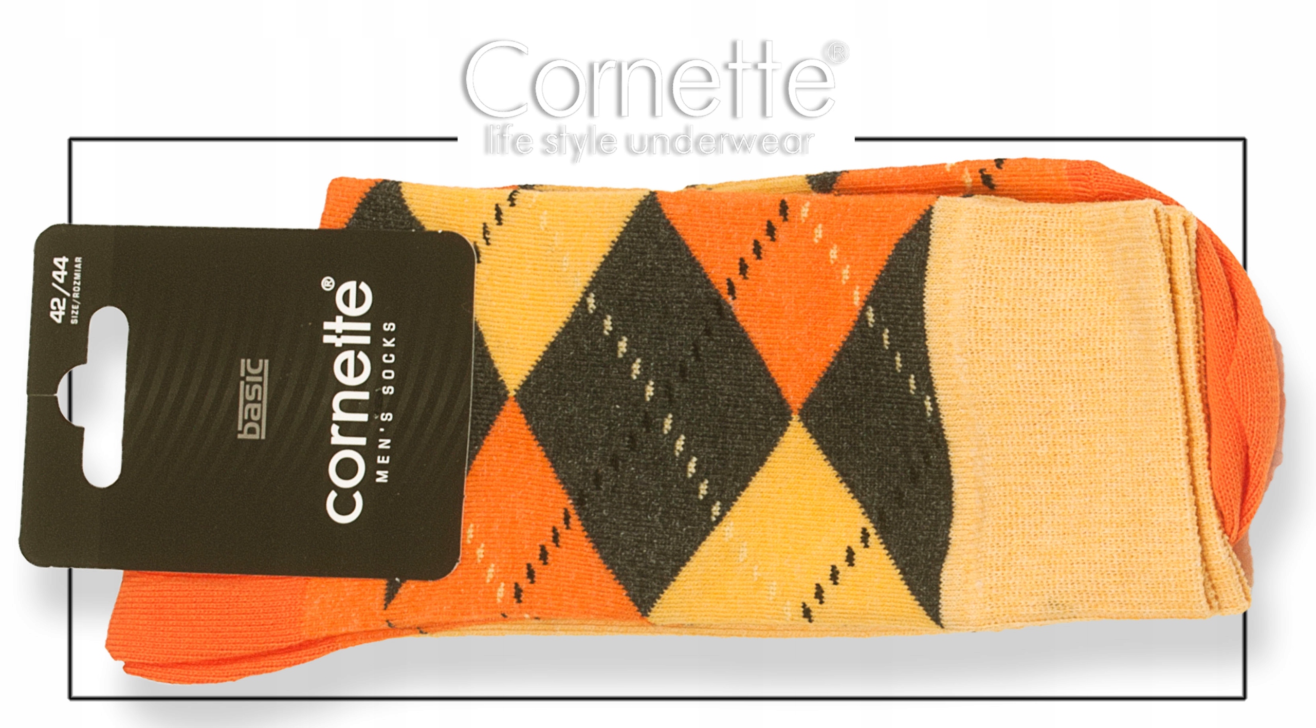 CORNETTE BASIC Skarpety męskie romby pom 42/44 Marka Cornette