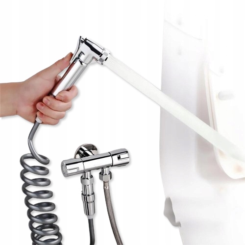 BIDETOWY PRYSZNIC RĘCZNY, GŁOWICA NATRYSKOWA BIDETU TOALETOWEGO Z WĘŻEM Kolor chrom