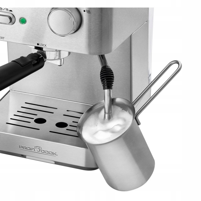NIEMIECKI EKSPRES DO KAWY CIŚNIENIOWY KOLBOWY 15 BAR + SPIENIACZ DO MLEKA Marka Profi Cook