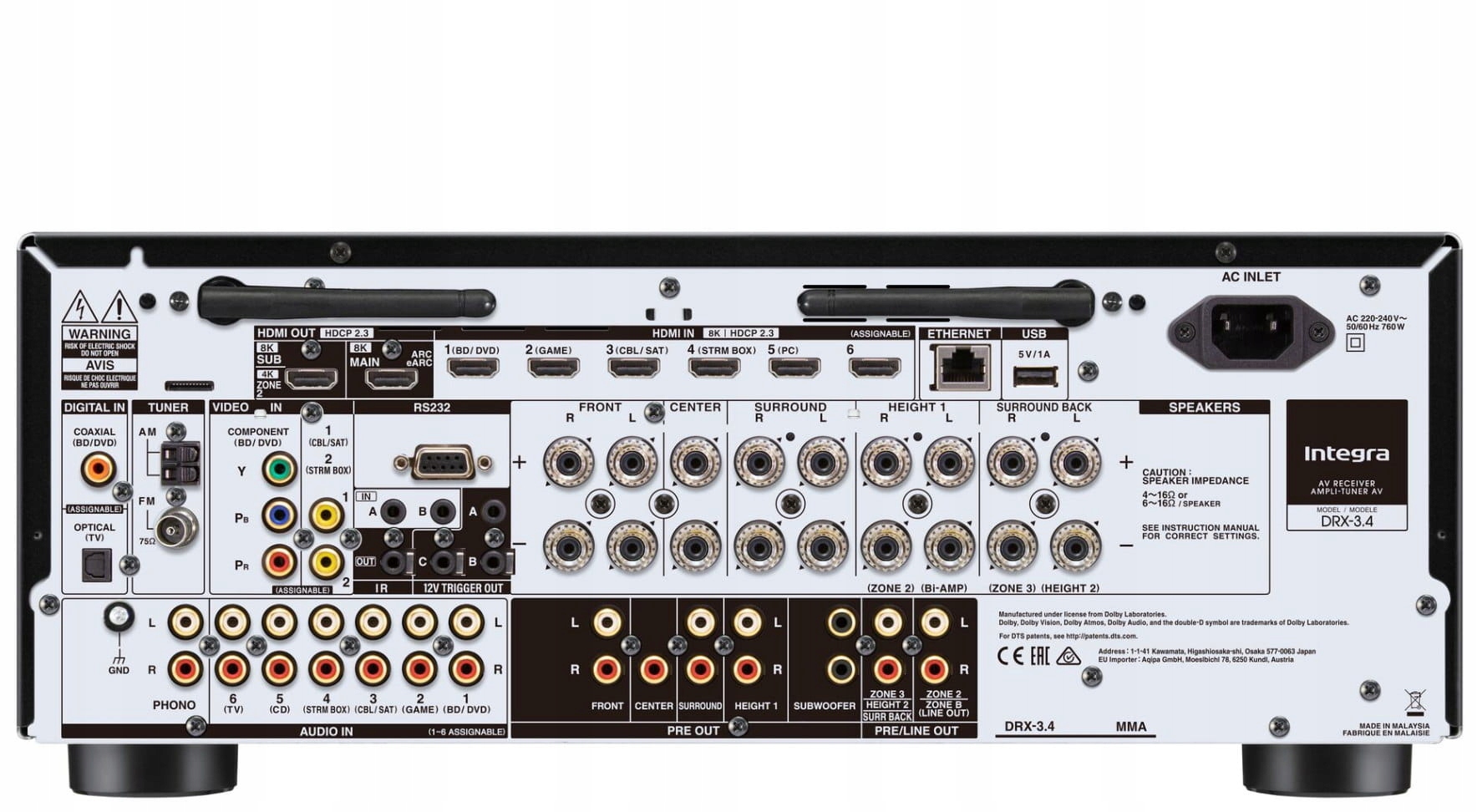 Integra DRX 3.4 Amplituner 9.2 - Stan Idealny 100% EAN (GTIN) 4573211159103