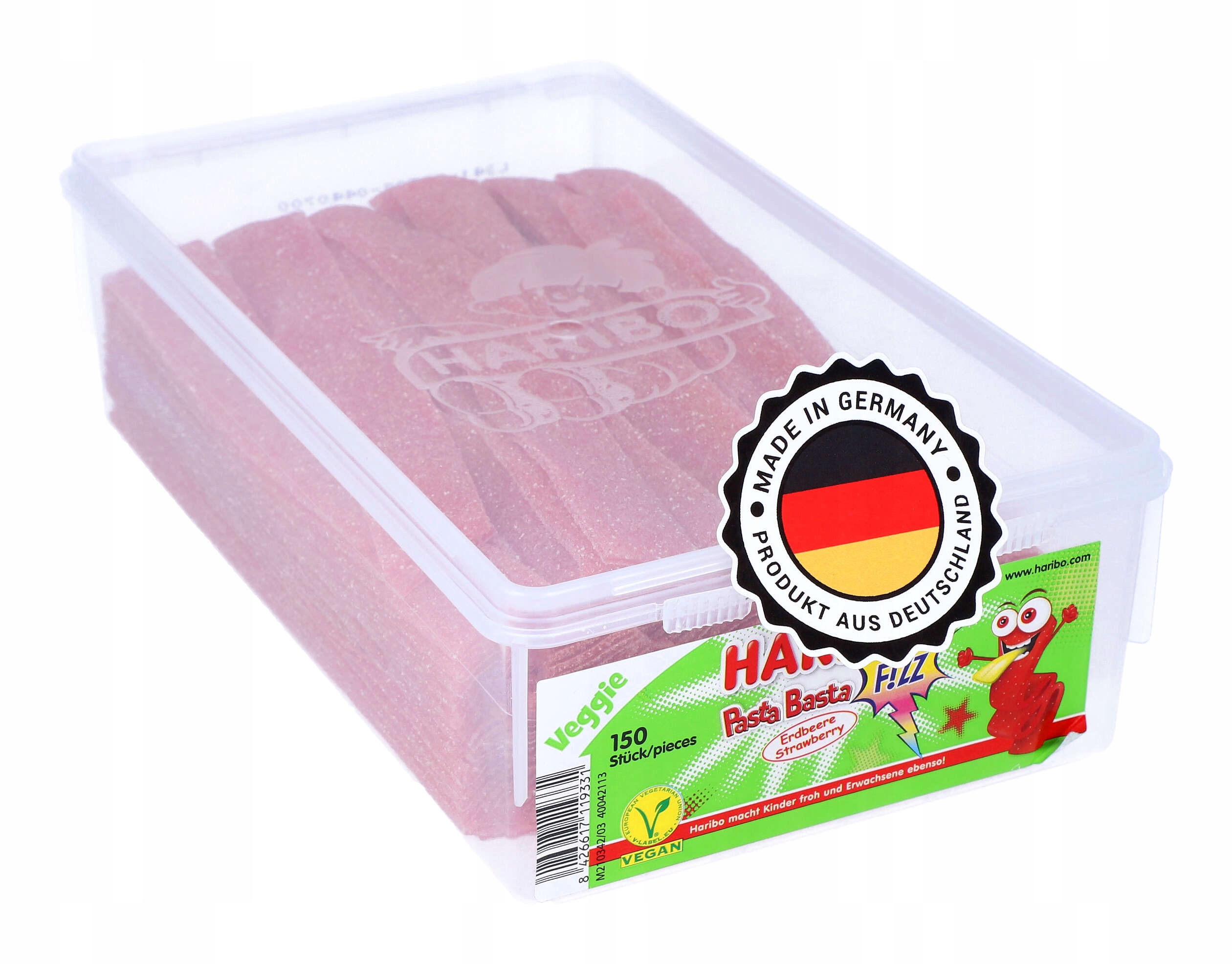 Żelki Owocowe Paski HARIBO Truskawkowe 150szt DE Marka Haribo