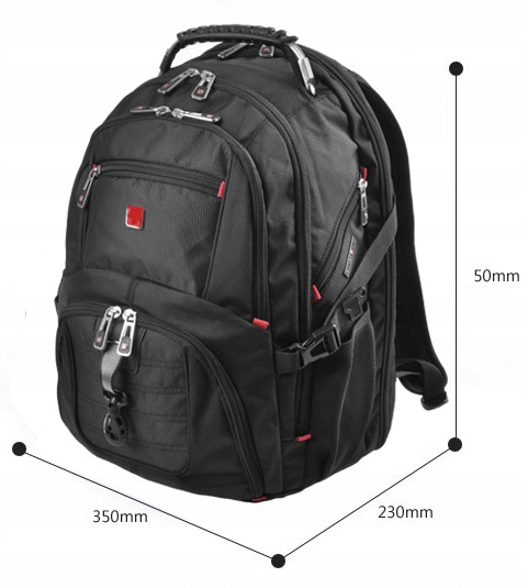 DUŻY PLECAK NA LAPTOPA SZKOLNY Z PORTEM 45L TAKTYCZNY Rodzaj z wypustkami