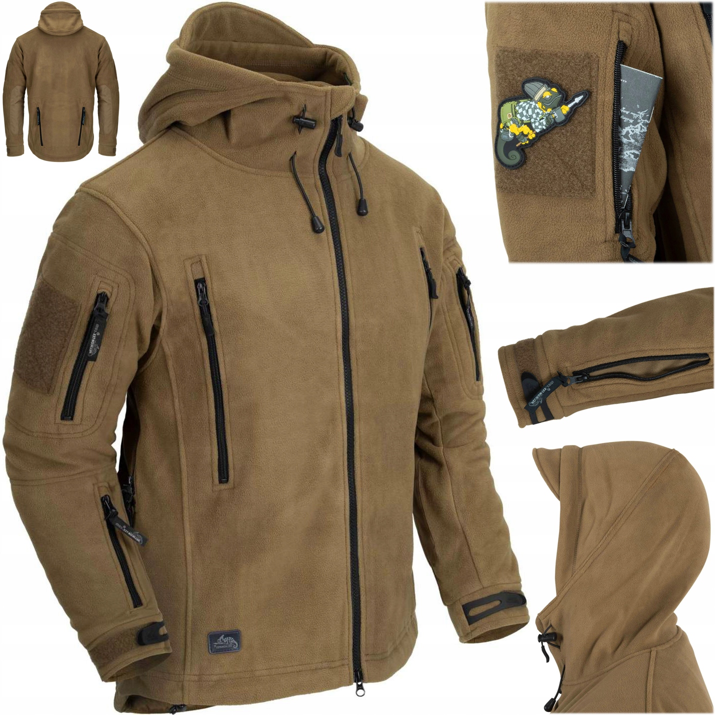 Mikina Fleecová s kapucí Rozepínací Polar Helikon Patriot Coyote vel. L