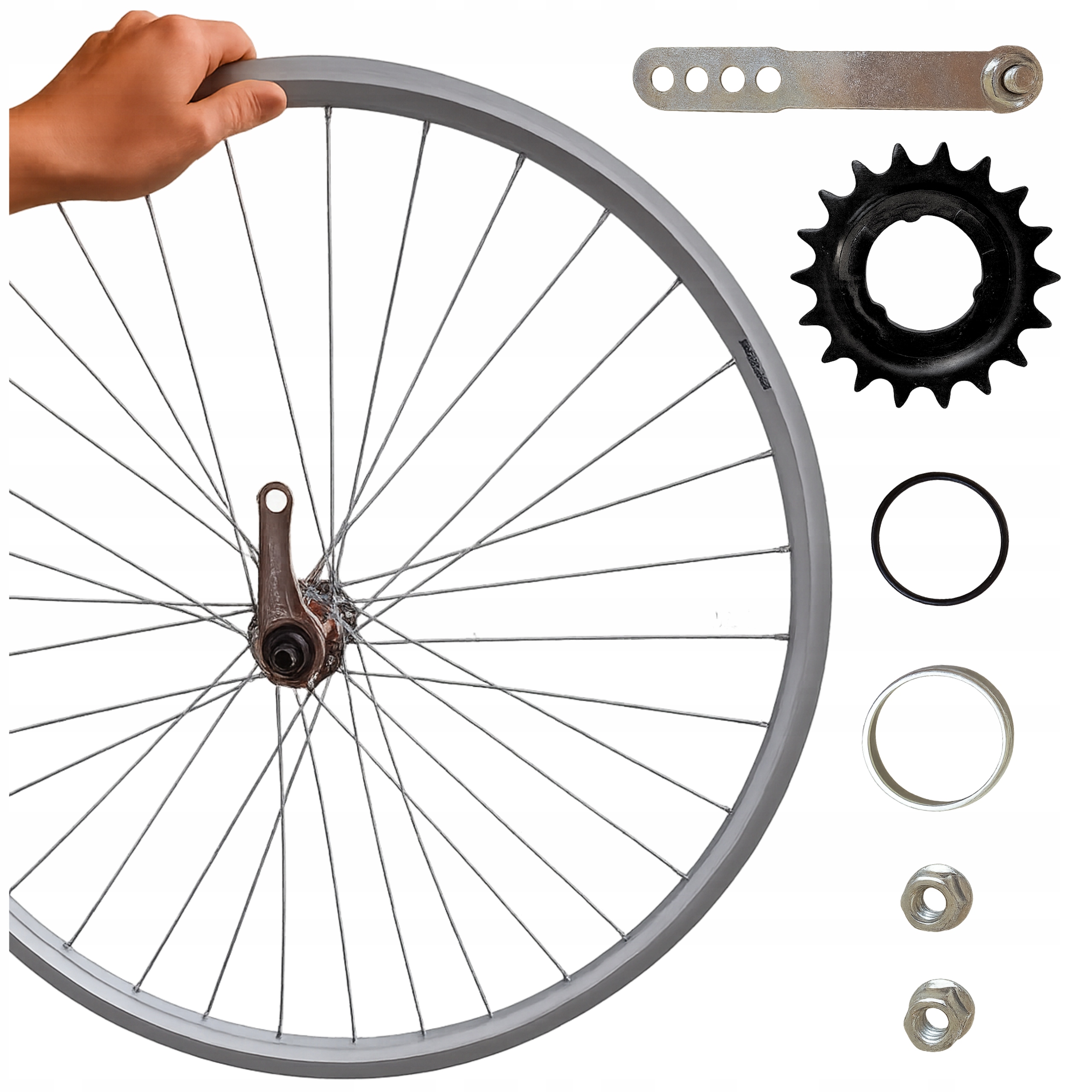 Koło Rowerowe Tylne Na Tył Torpedo Kontra 24 Cali Veloxo Aluminiowe Srebrne