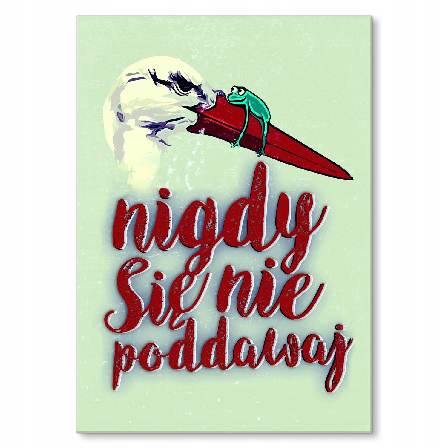 Kovový plakát Nevzdávejte se čápa Dárek 42 x 59 cm