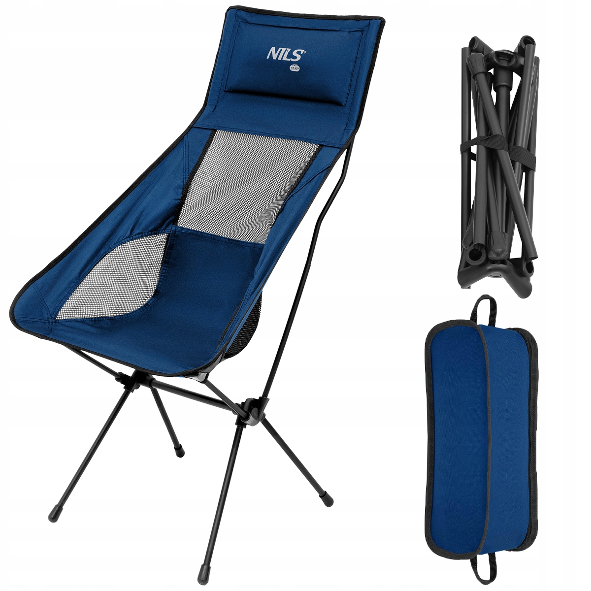 Krzesło Turystyczne Składane Kempingowe Plażowe Ogrodowe Pokrowiec Nils
