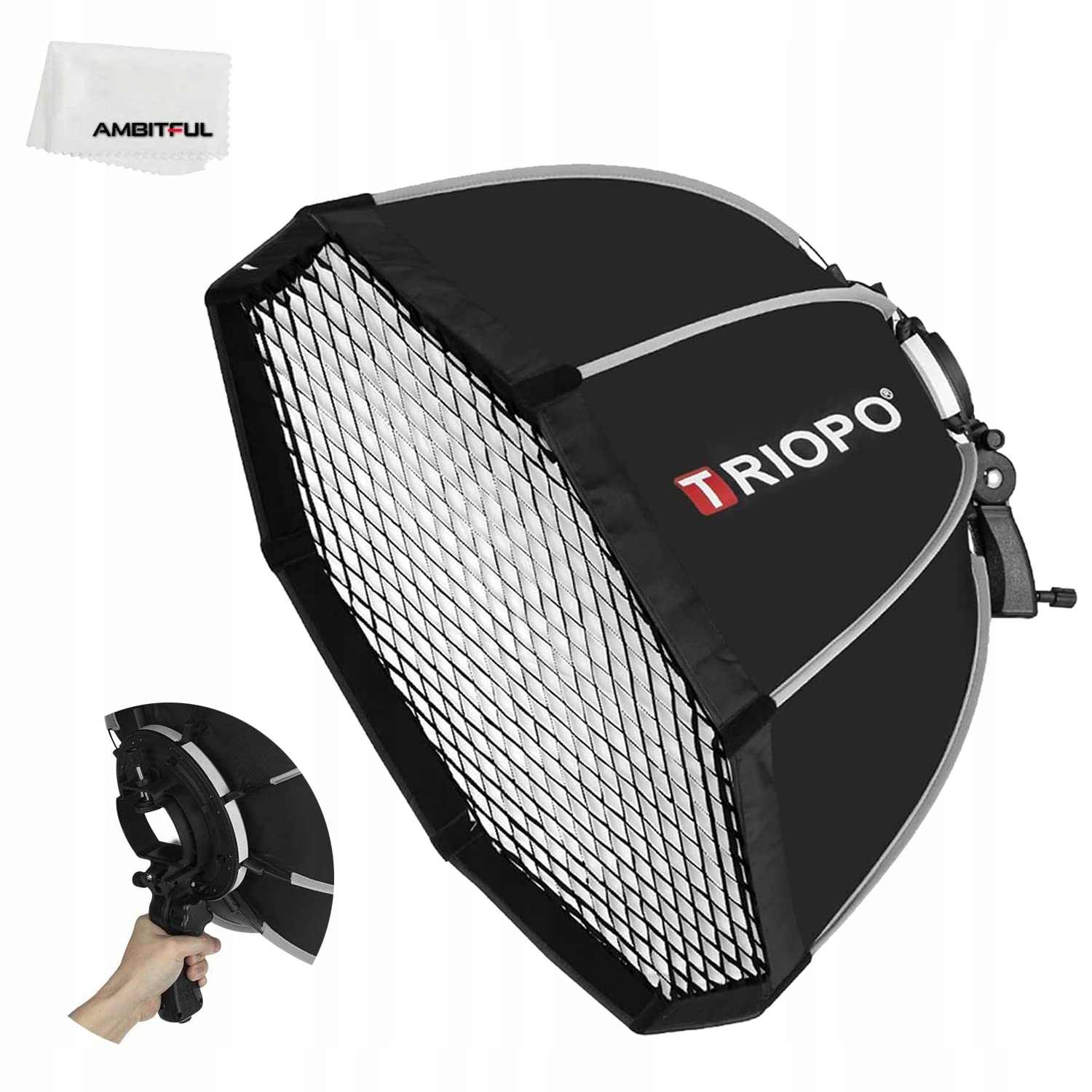 Triopo oktagonální softbox 120 cm s gridem pro lampy Speedlite deštník