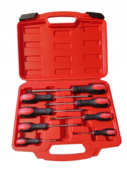 Wkrętaki TORX z otworem zestaw 8 szt. T8-T40 Quatros