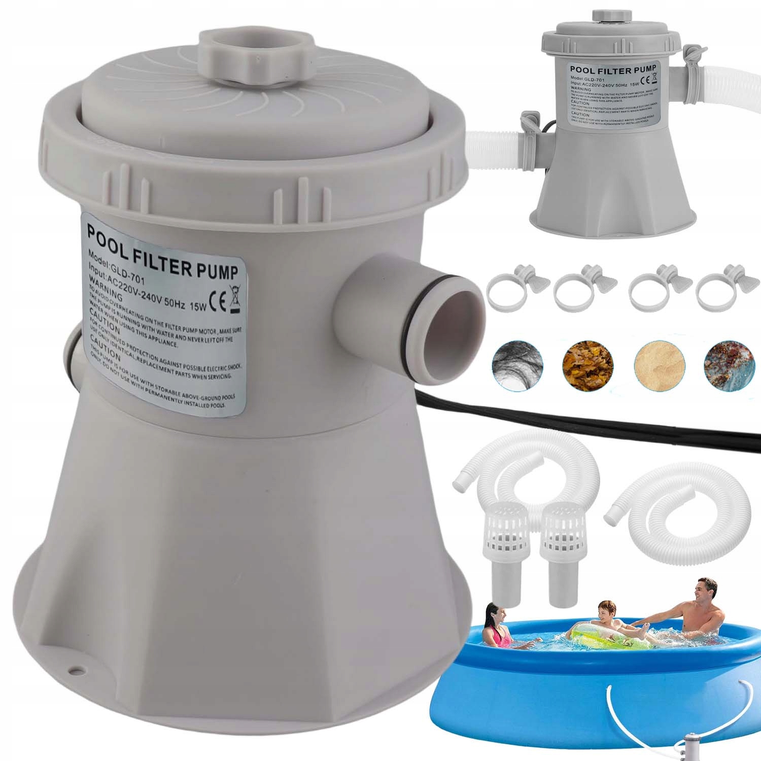 Filtrační Písková Pumpa Pro Bazény 1132 L/h S Možností Opakovaného Použití Hadice