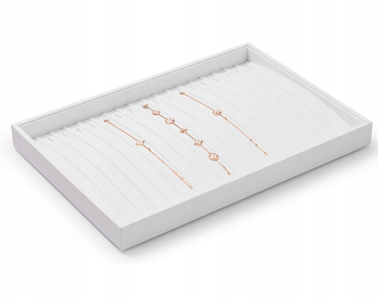 Organizér Na Bižuterii náhrdelníky krabička krabička kůže bílá
