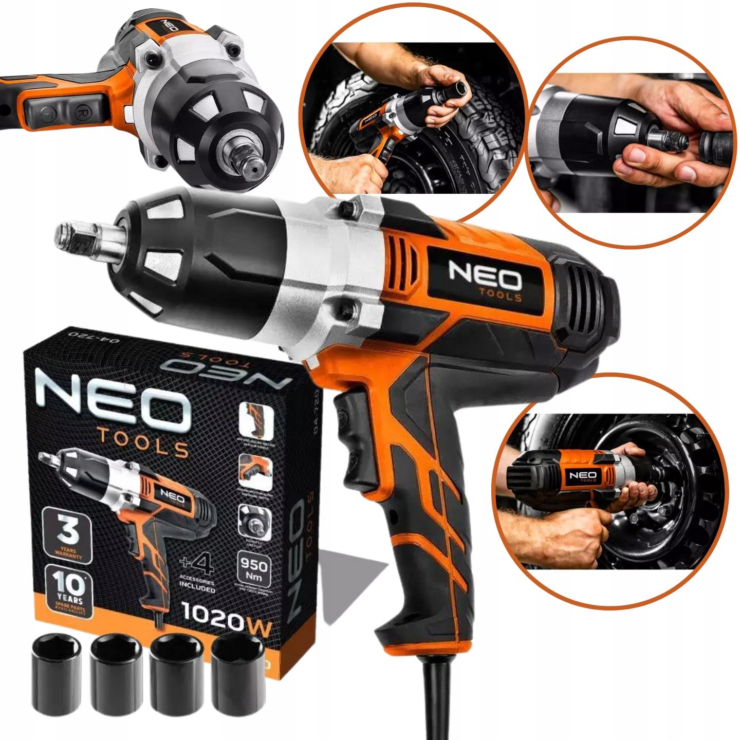 Neo Tools Electric Impact Wrench 1020W 950Nm