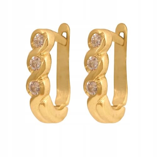 Zlaté 585 elegantní náušnice precizně vyrobené, efektní dárek 14k