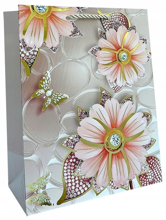 Ozdobná narozeninová taška na dárky, pěkná na Vánoce, 26x32x10 cm, 12 ks