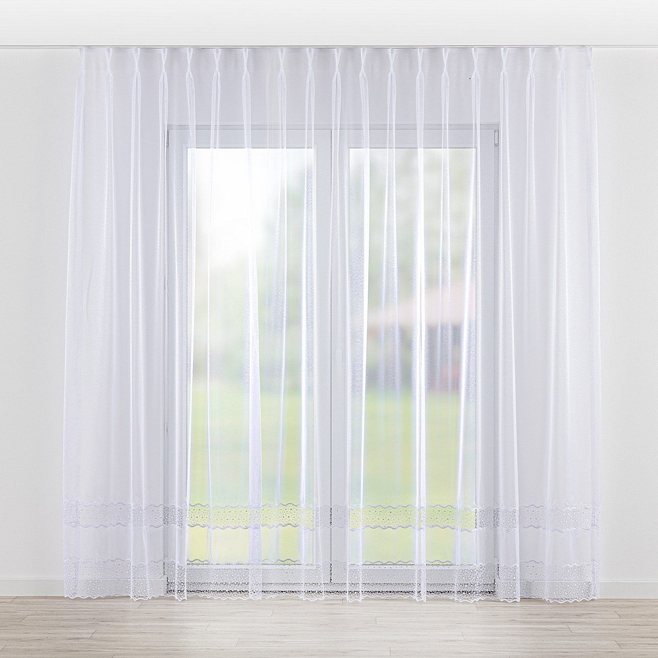 Hotová Záclona na dvojitých flex háčikoch voálová 300x245 cm biela