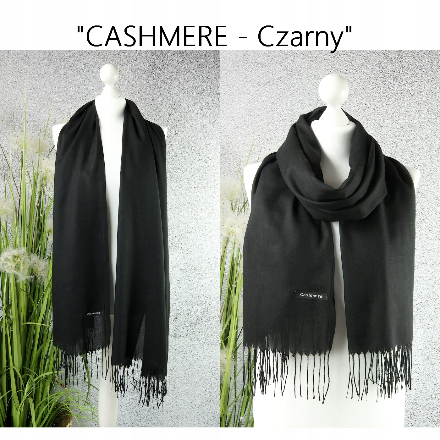 SZAL KASZMIROWY GŁADKI DŁUGI szalik - 30 KOLORÓW Marka Distribution4you