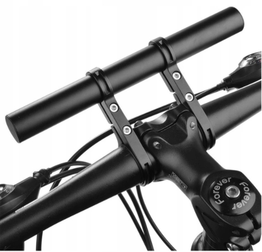 UCHWYT ROWEROWY PRZEDŁUŻENIE KIEROWNICY ROWEROWEJ 20CM ALUMINIOWY CZARNY