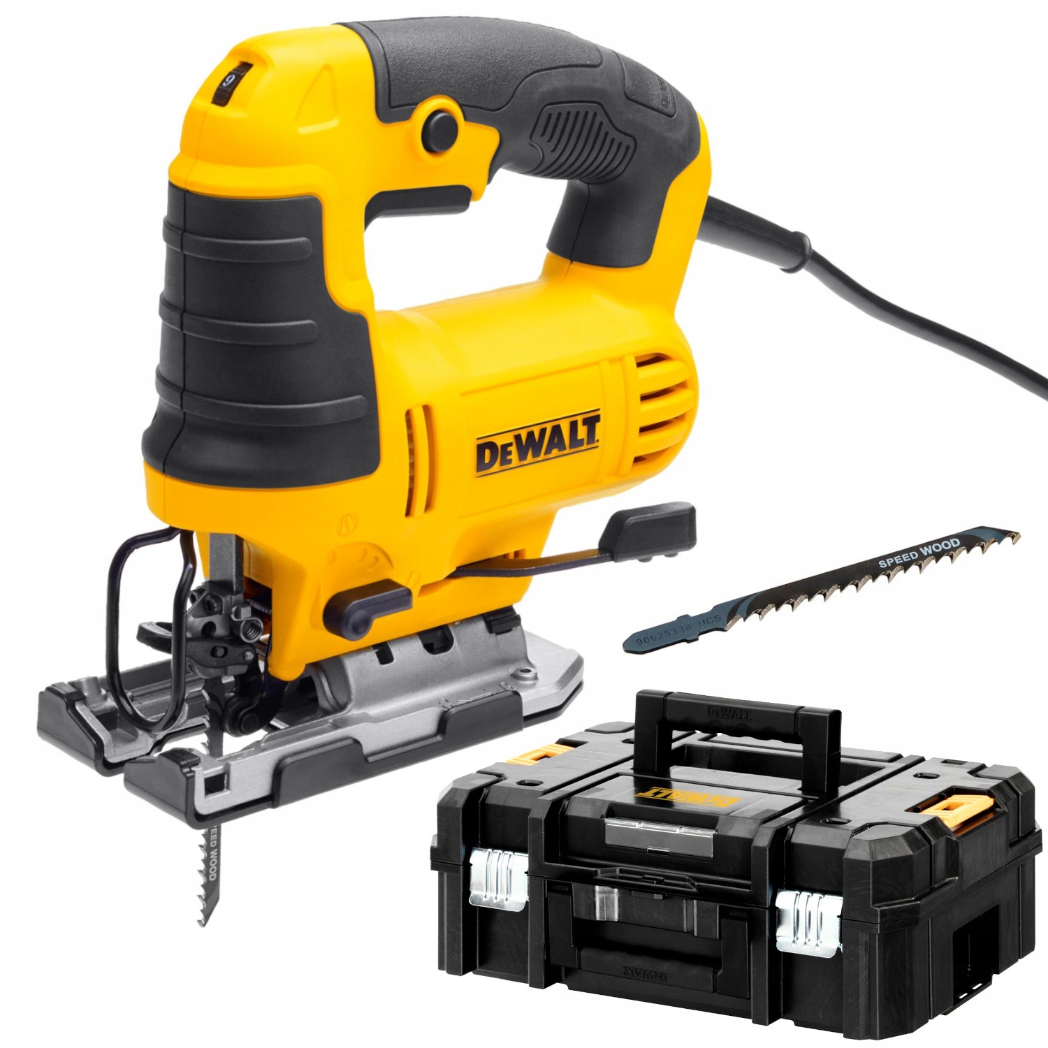 DeWALT Wyrzynarka sieciowa 650W typ T 6-biegów DWE349 walizka Tstak