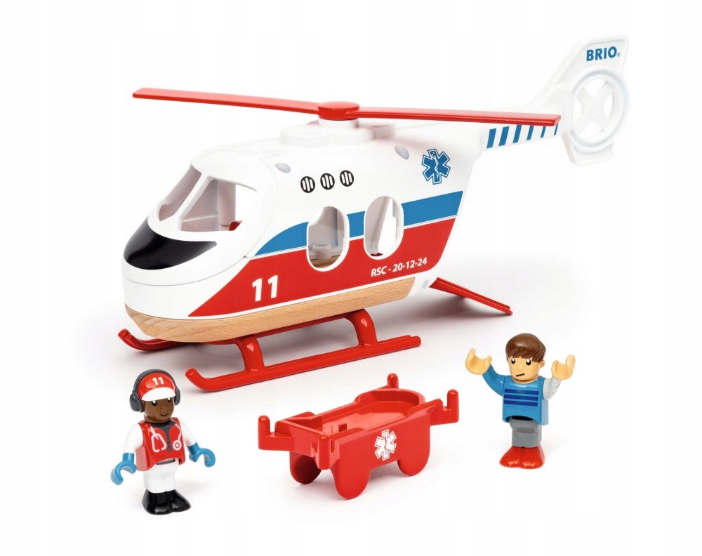 HELIKOPTER RATUNKOWY ŚMIGŁOWIEC NOSZE FIGURKI BRIO Stan opakowania oryginalne