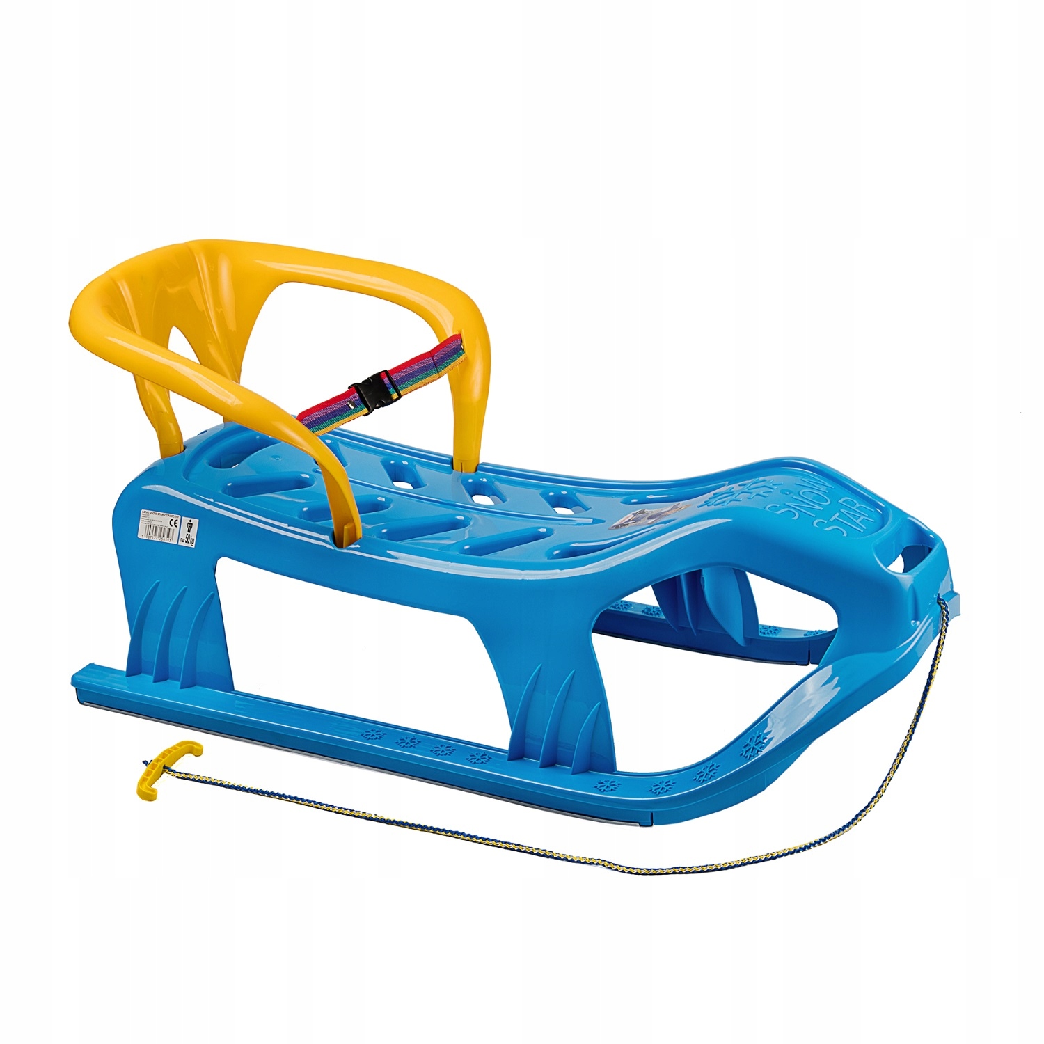 Sanki z Oparciem dla Dzieci Plastikowe Niebieskie Solidne Marmat 50 kg