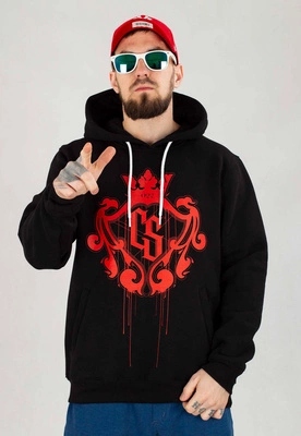 Mikina Tmavá Zóna S Kapucí Velký Erb černo červená