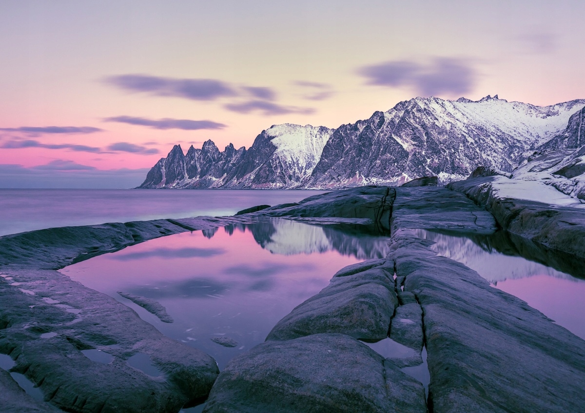 

Fototapeta Flizelinowa Zima Fjord 208x146