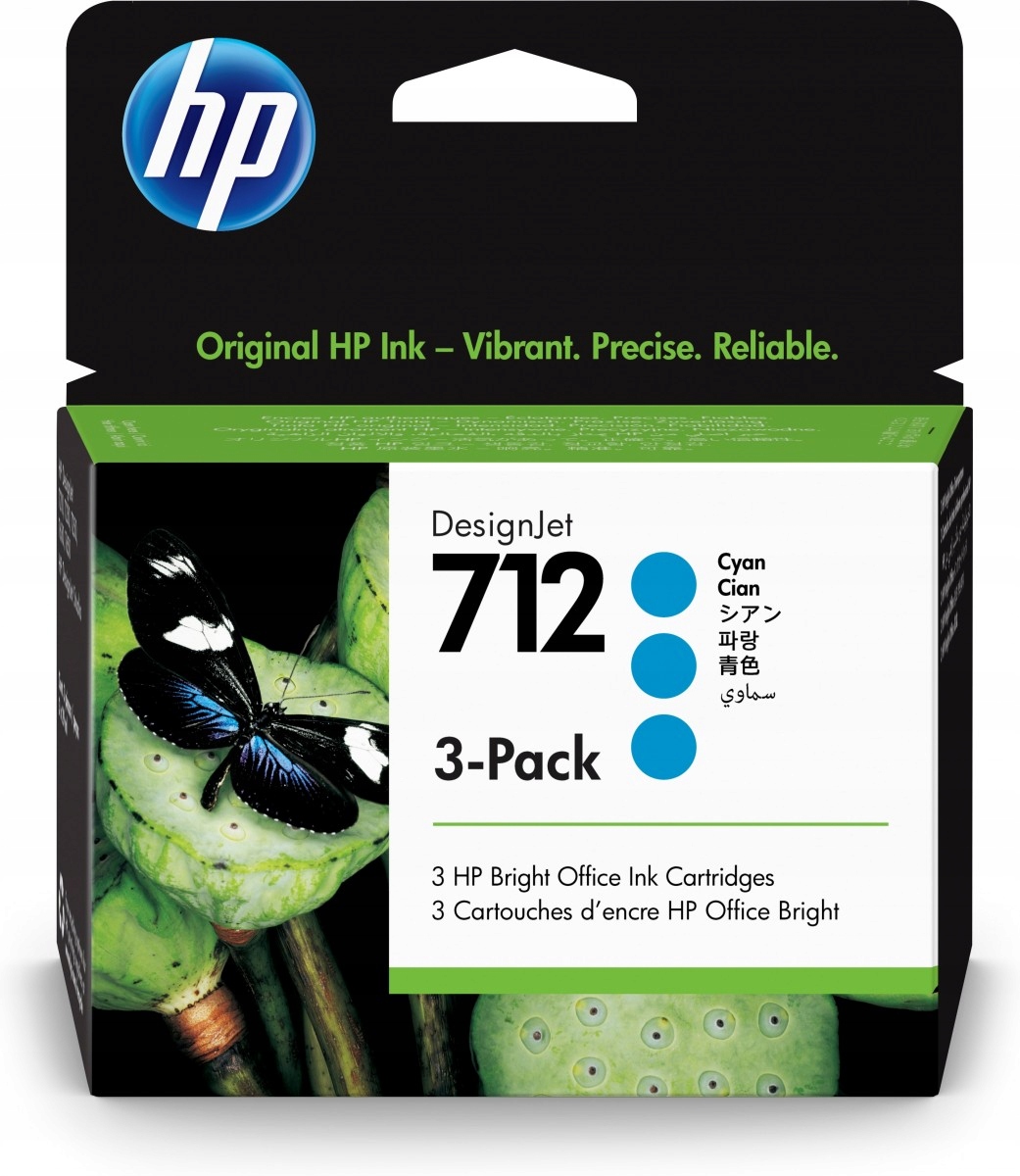 Hp Sada 3 modrých atramentových náplní 712 DesignJet 29 ml