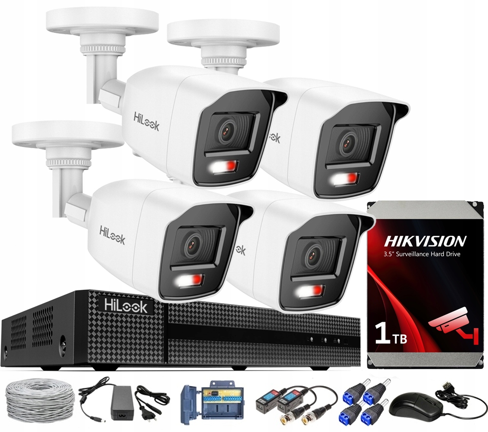 Sada pro monitorování 4 kamer Full Hd 1080p HiLook od společnosti Hikvision Venkovní