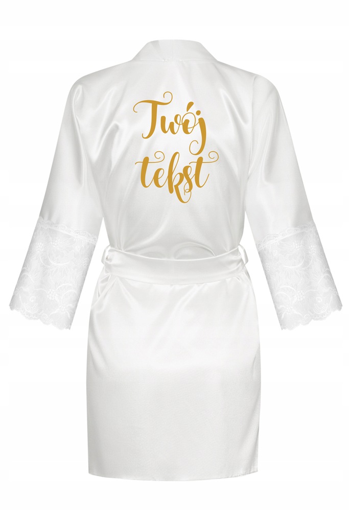 Svatební župan pro nevěstu, krajka, Libovolný Nápis