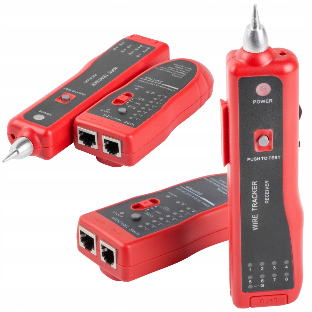 Tester Przewodów Kabli Lan RJ45 RJ12 RJ11 Coaxial Z Funkcją Lokalizatora