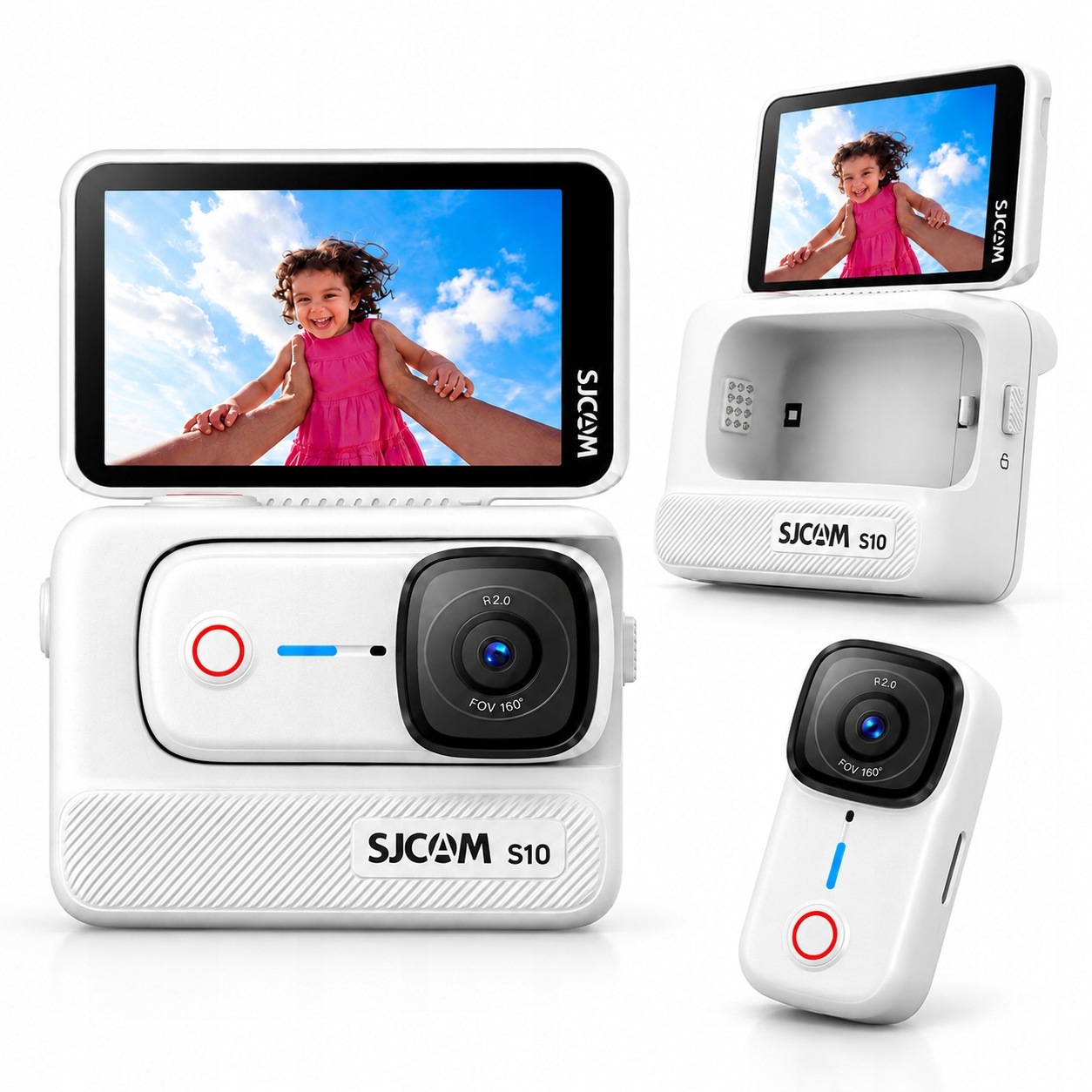 Mini sportovní kamera s pamětí 64 Gb Sjcam S10 Bílá (4K) 45 g Magnetická