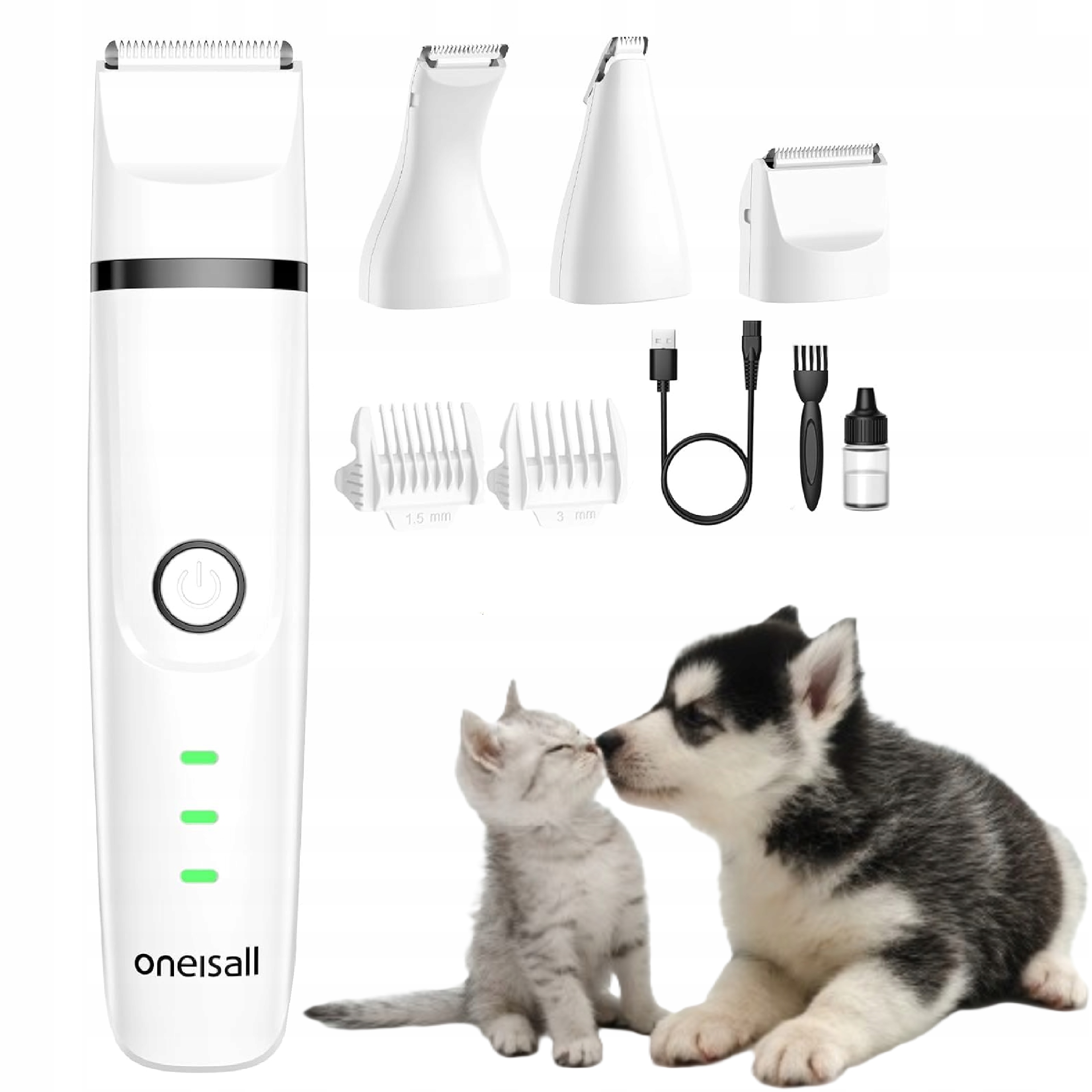 Maszynka do strzyżenia zwierząt Oneisall Cichy trymer dla psów kotów 3w1