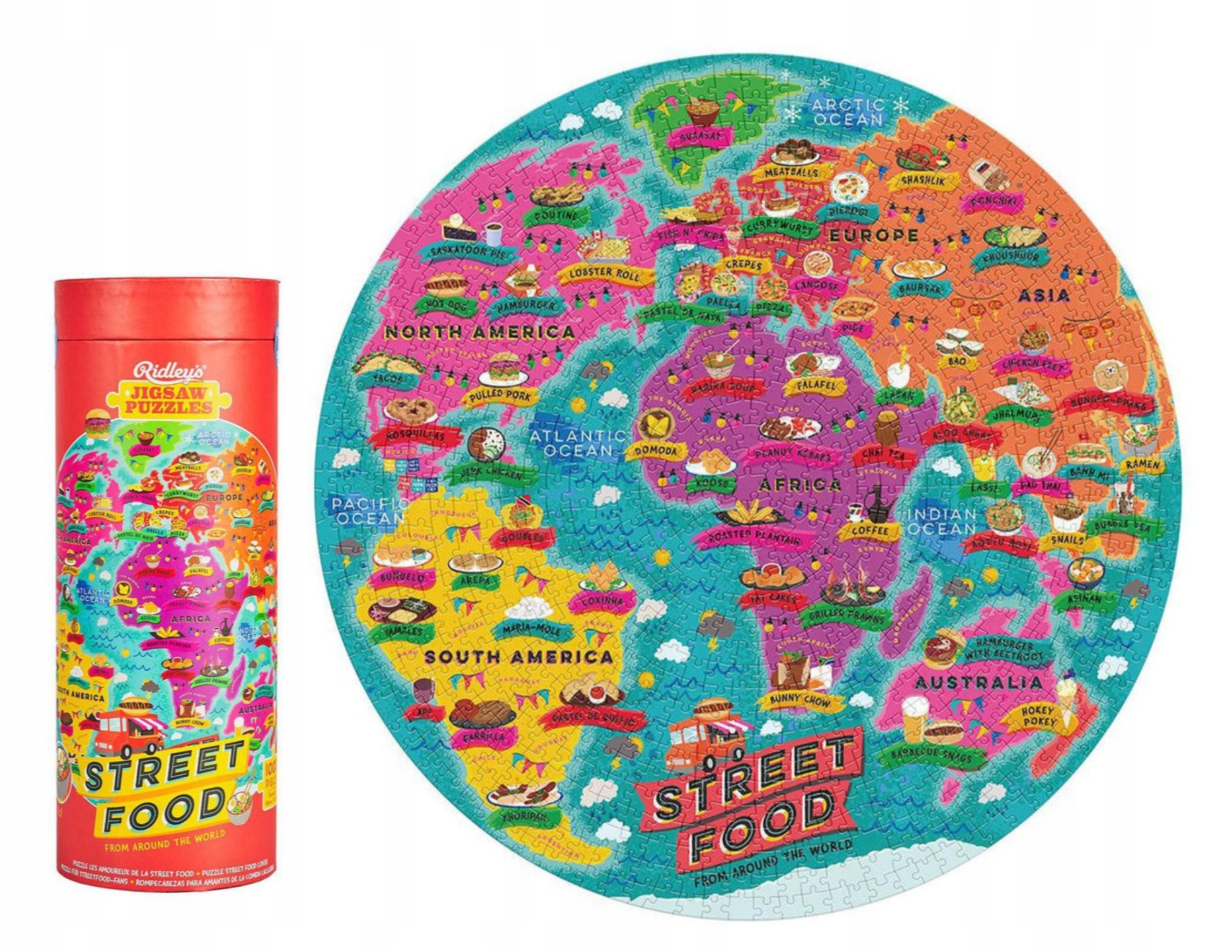 Ridley's Games Kulaté puzzle Pro milovníky rychlého občerstvení 1000 dílků