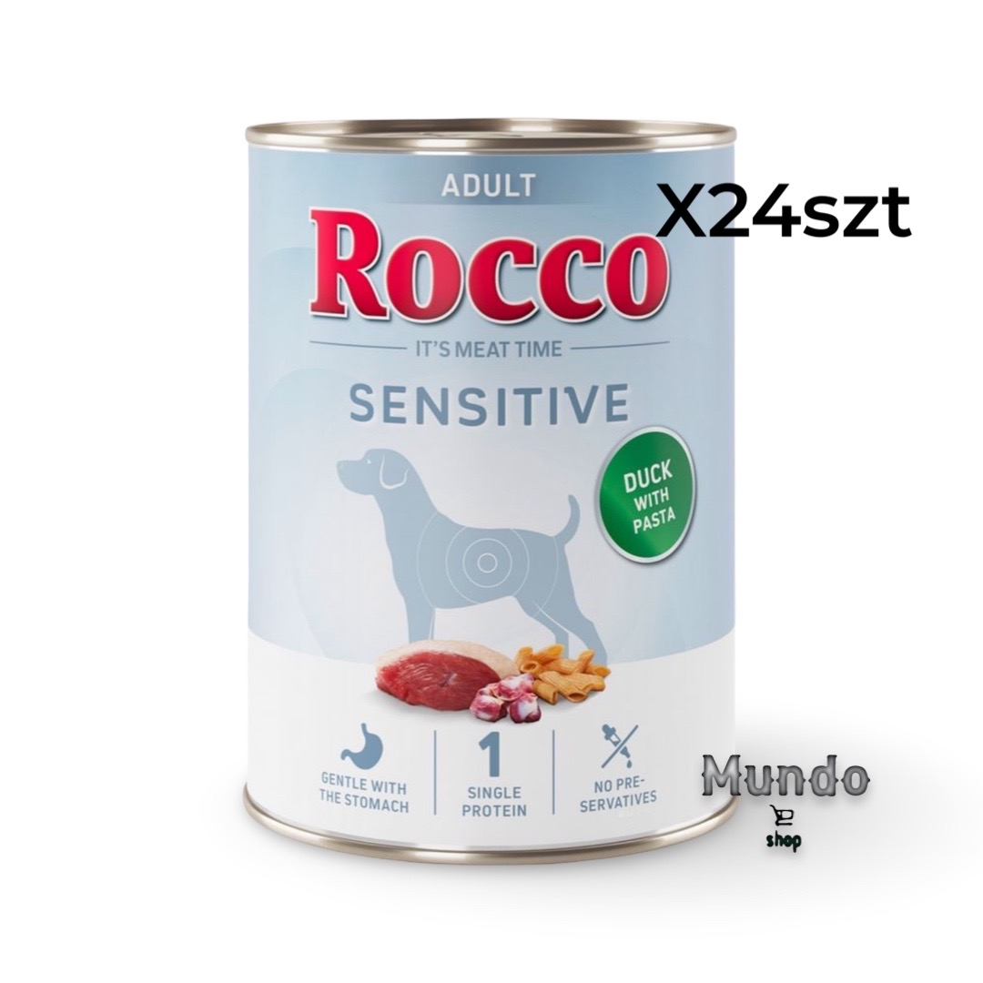 Vlhké Krmivo Rocco Sensitive Příchuť Kachna s těstovinami 400 g 24 ks