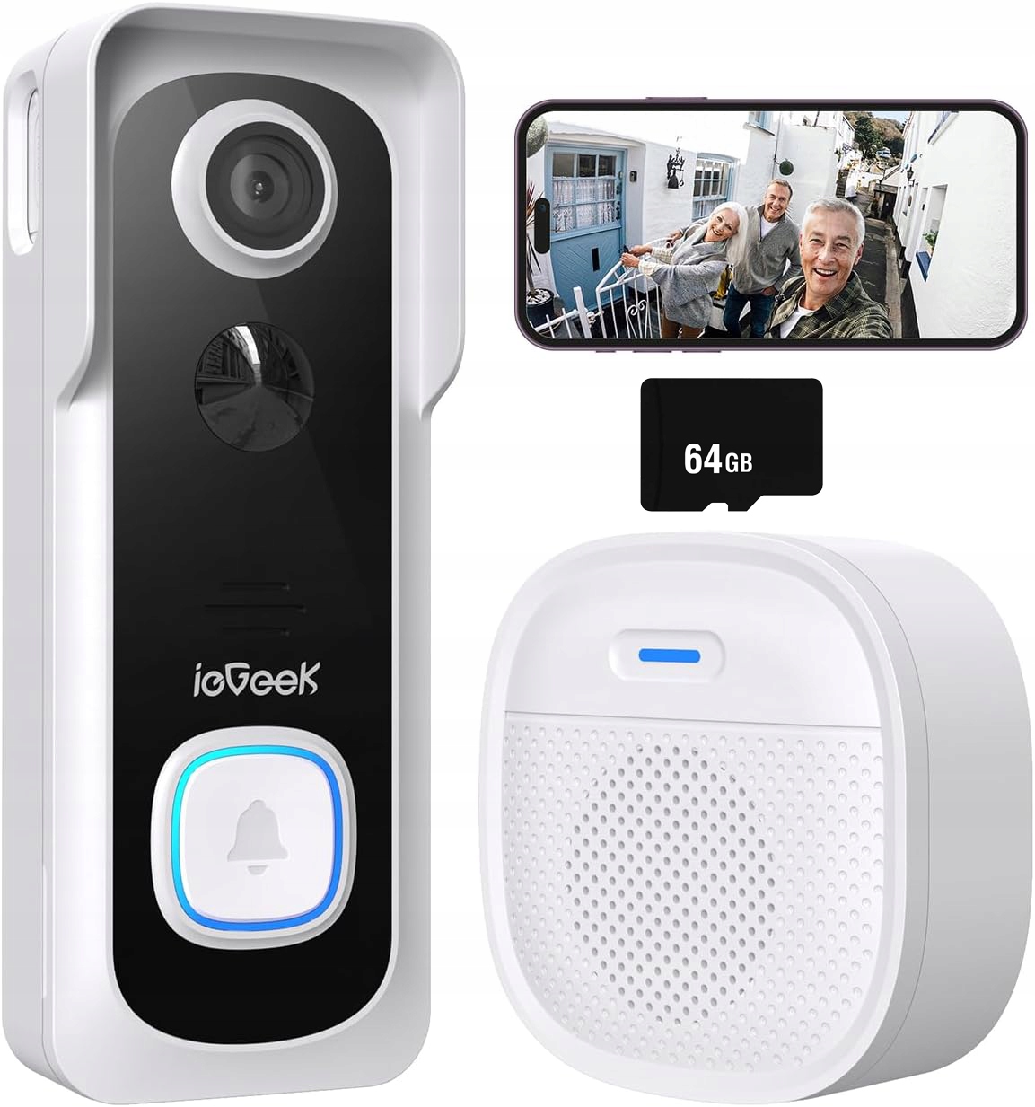 Wifi Videotelefon Fhd Bezdrátový Zvonek S Kamerou Vzdálený Náhled 64 Gb