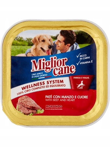 13 x Krmivo pro psy Pate con manzo e cuore 150 g Migliorcane