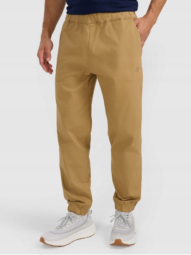 Pánské Teplákové Kalhoty 4F Joggery Dlouhé Polyester Béžové Velikost S
