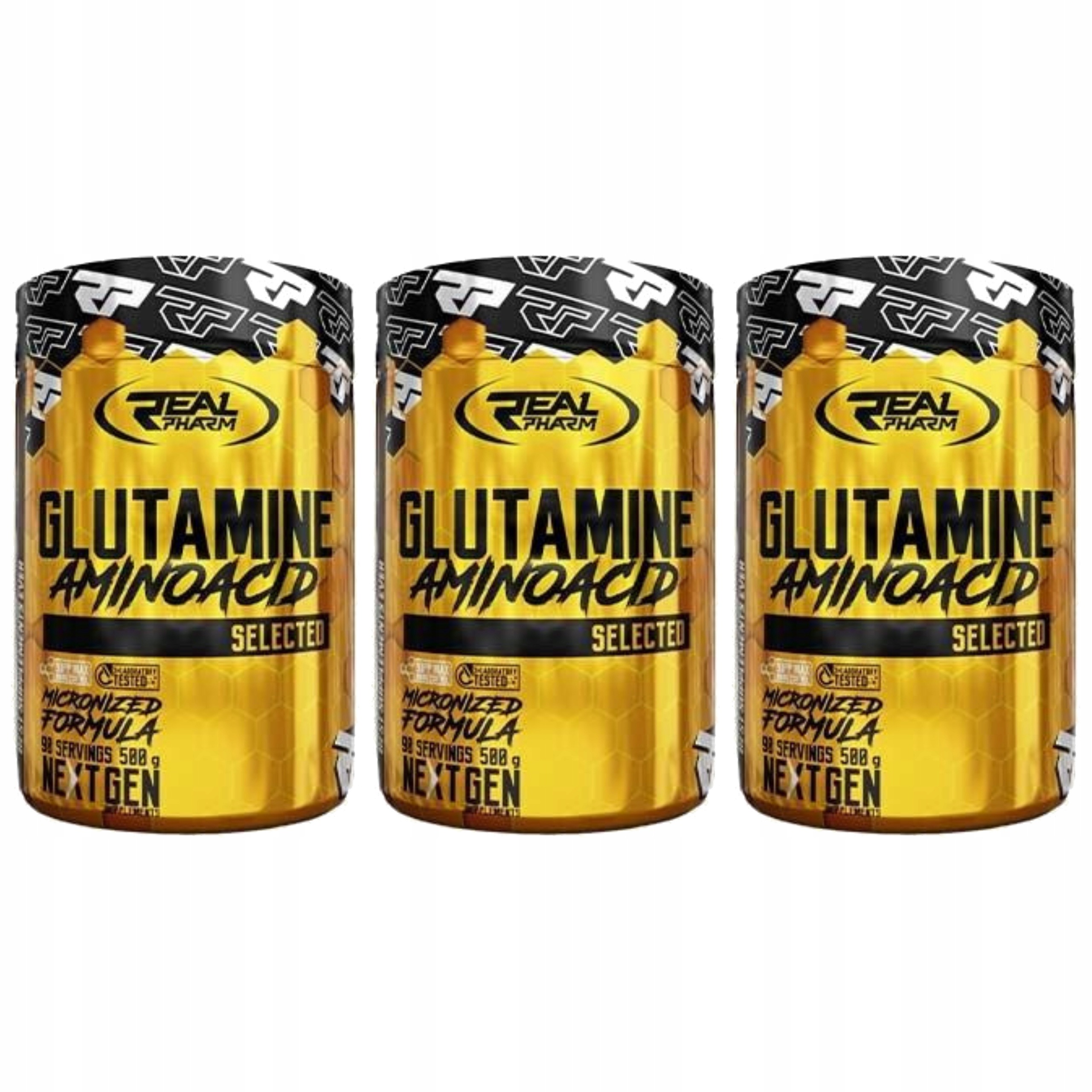 3x Glutamin 500g Taurin Regenerace svalů Imunita střev Bcaa Real Pha