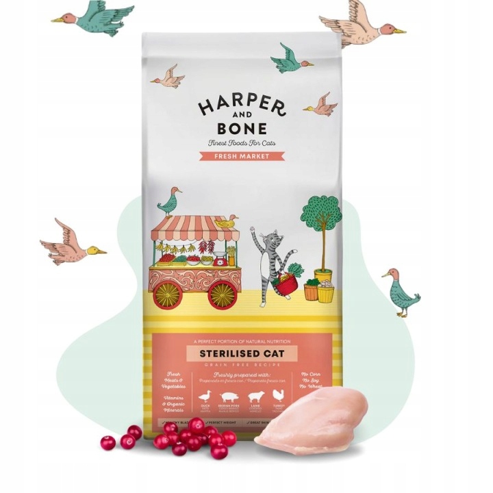Harper and Bone karma dla kotów sterylizowanych Aż 58% Mięso Wątróbka 5kg